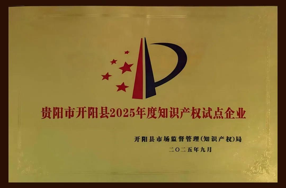 喜訊！貴州硒谷獲評貴陽市開陽縣2025年度知識產權試點企業